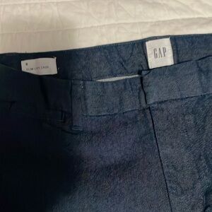 Gap slim city crop trouser, denim blue. Size 8